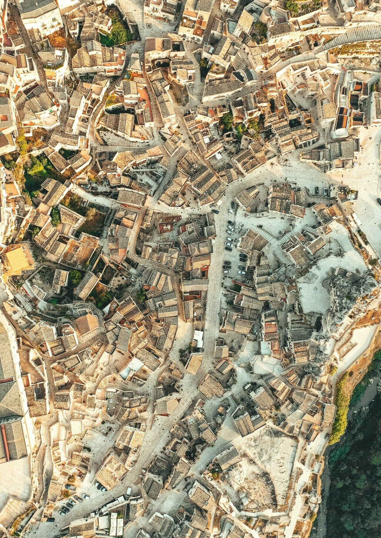 Stadt Matera von oben